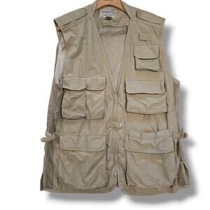 Weekender Traveler Men's Khaki Travel Vest - Traveler Air Vest Size Large